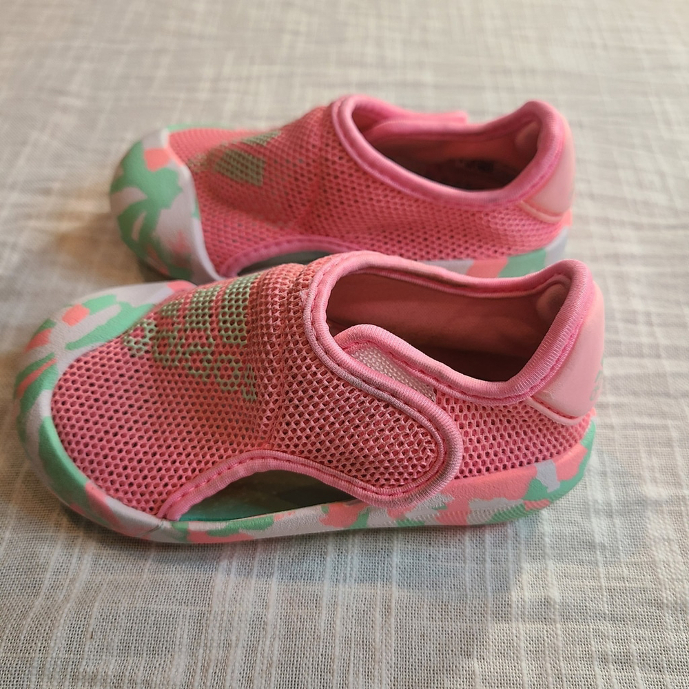 Adidas Water Sneakers Toddler 5K Pink Aqua Teal Water Sport Outdoor Sandals Mesh - Picture 4 of 9